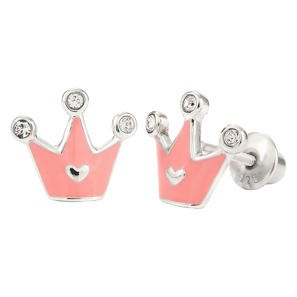 

Сережки UMa&UMi Корона із серцем срібло (9626095913585)