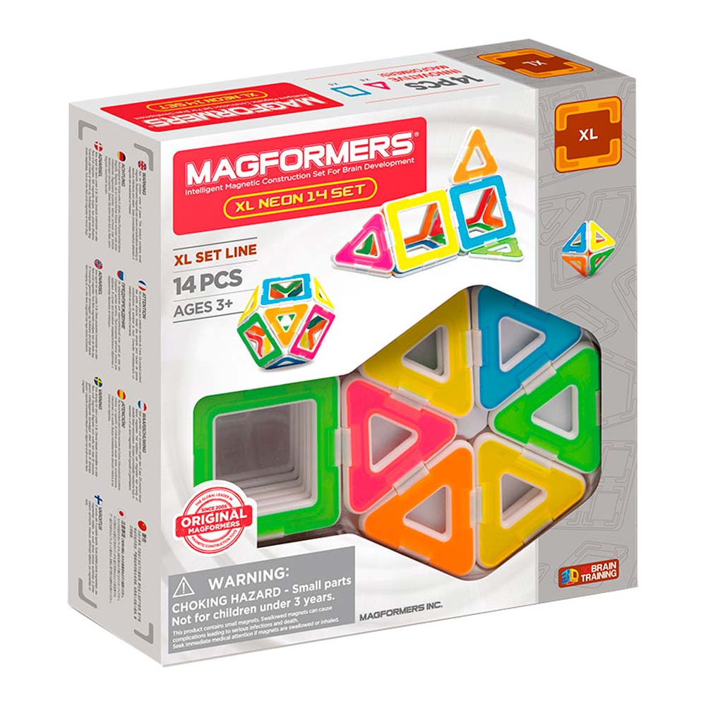 

Магнитный конструктор Magformers XL Неон 14 элементов (706005)