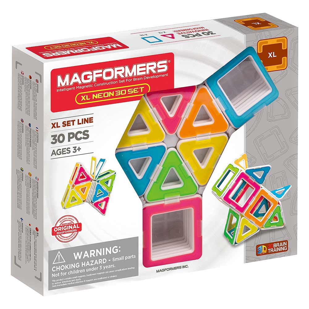 

Магнитный конструктор Magformers XL Неон 30 деталей (706006)