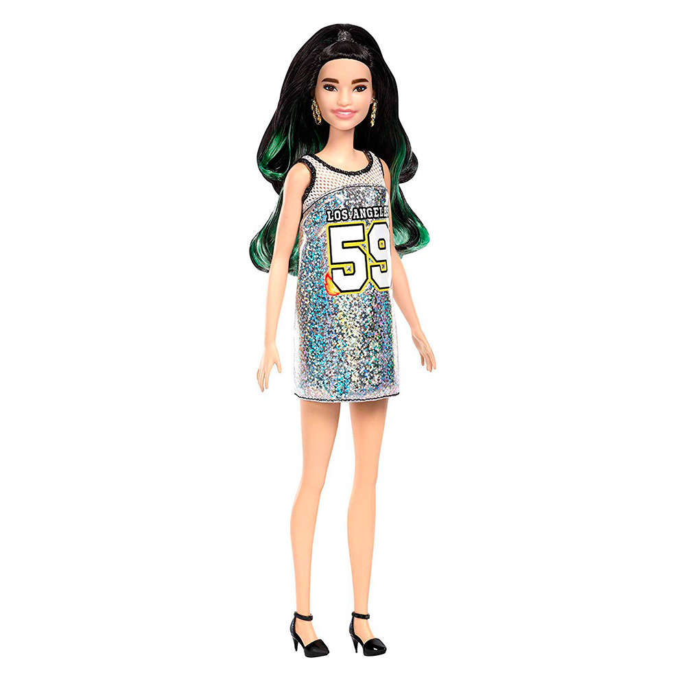

Кукла Barbie Fashionistas Брюнетка в серебристом платье (FBR37/FXL50)