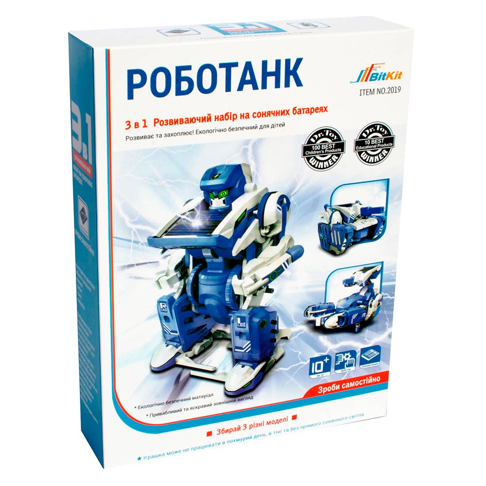 

Конструктор BitKit Роботанк 3 в 1 на солнечных батареях (4820207390072)