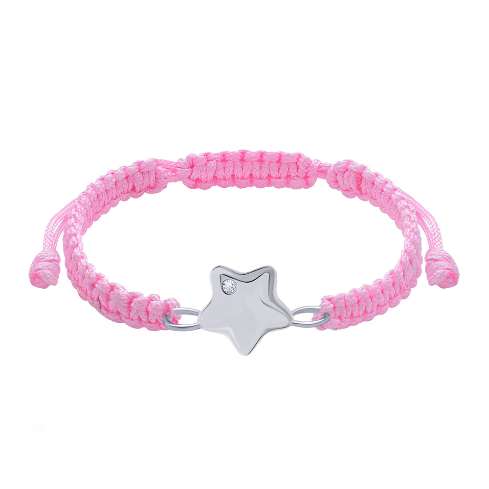 

Браслет плетеный UMa&UMi Звезда большая Swarovski розовый (9215541766228)