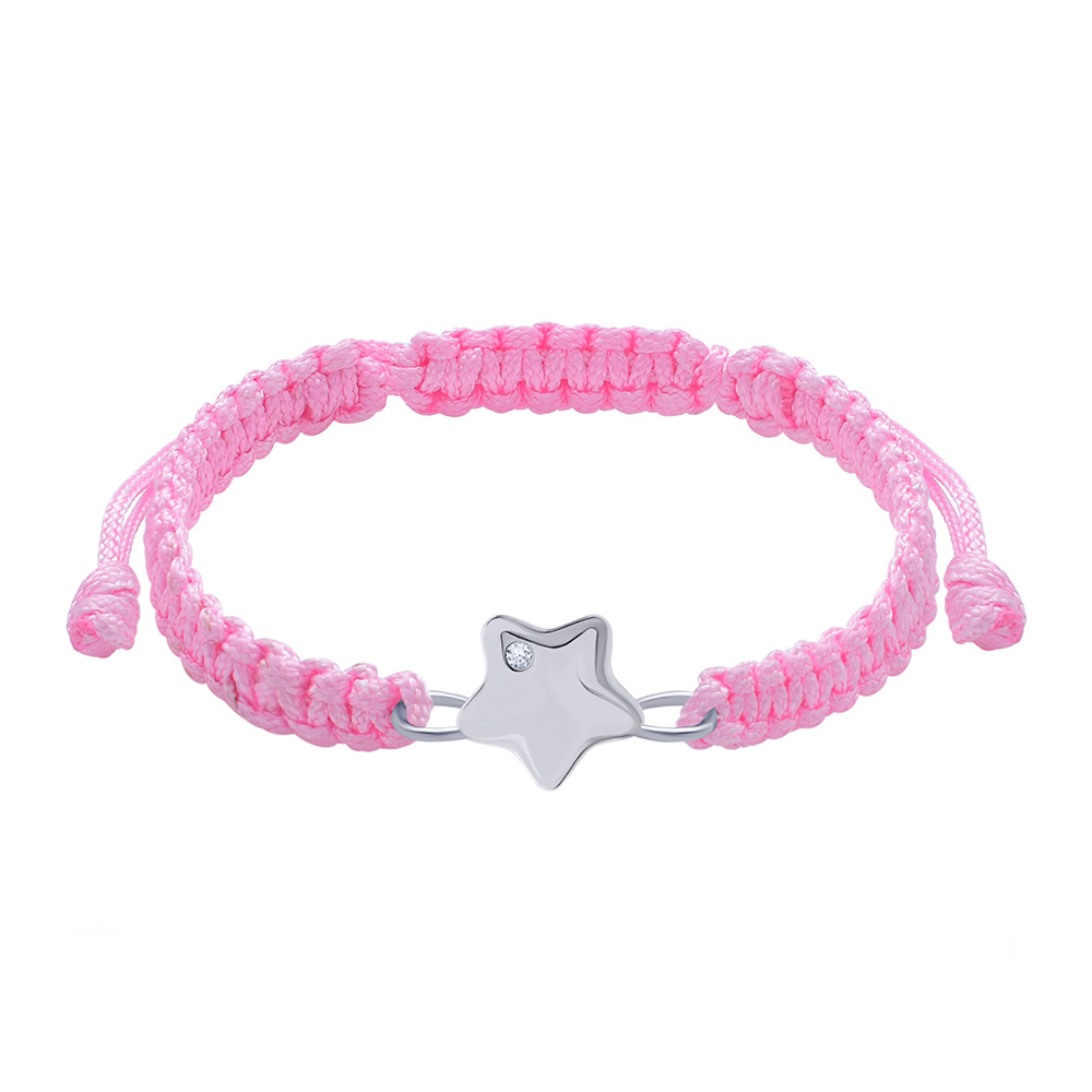 

Браслет плетеный UMa&UMi Звезда Swarovski розовый (4204058320721)