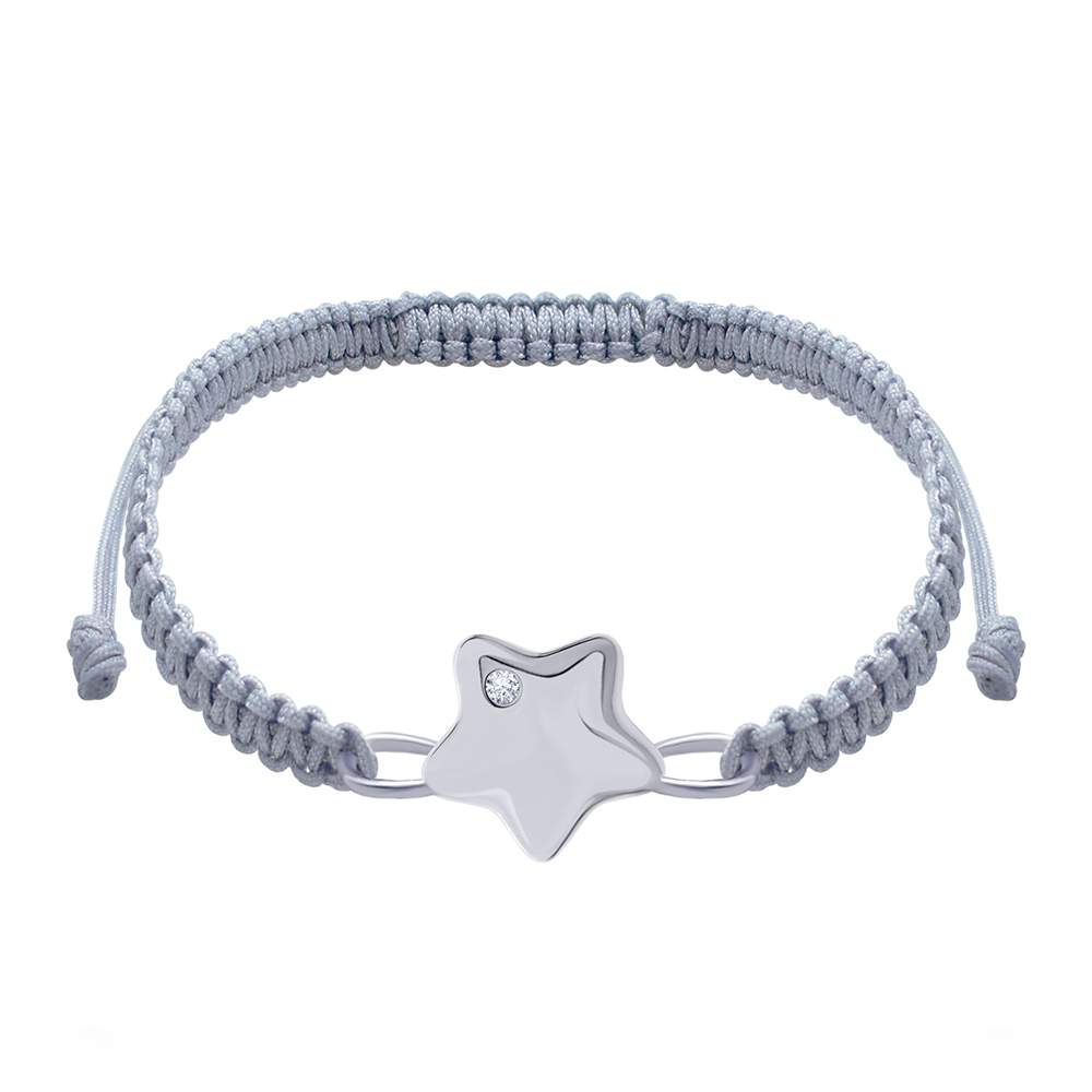 

Браслет плетений UMa&UMi Зірка Swarovski сріблястий (6828622607476)