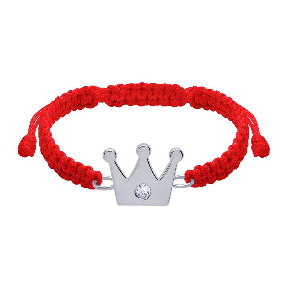 

Браслет плетеный UMa&UMi Корона большая Swarovski красный (5907619275704)