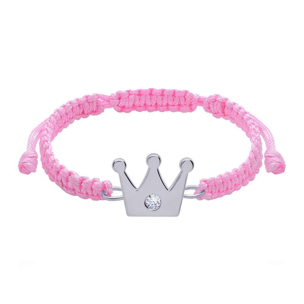 

Браслет плетеный UMa&UMi Корона большая Swarovski розовый (1084169399426)