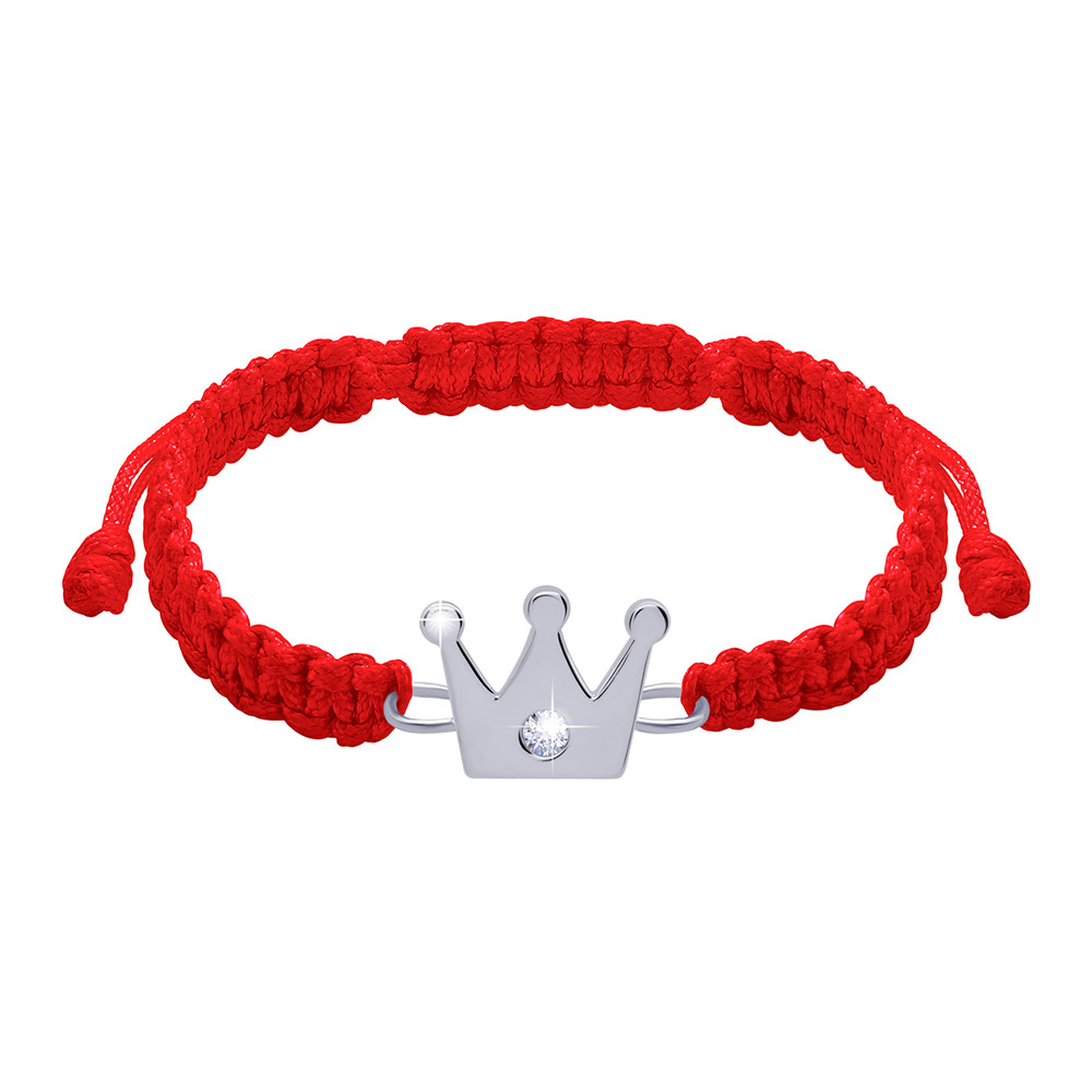 

Браслет плетеный UMa&UMi Корона Swarovski красный (4115492969981)