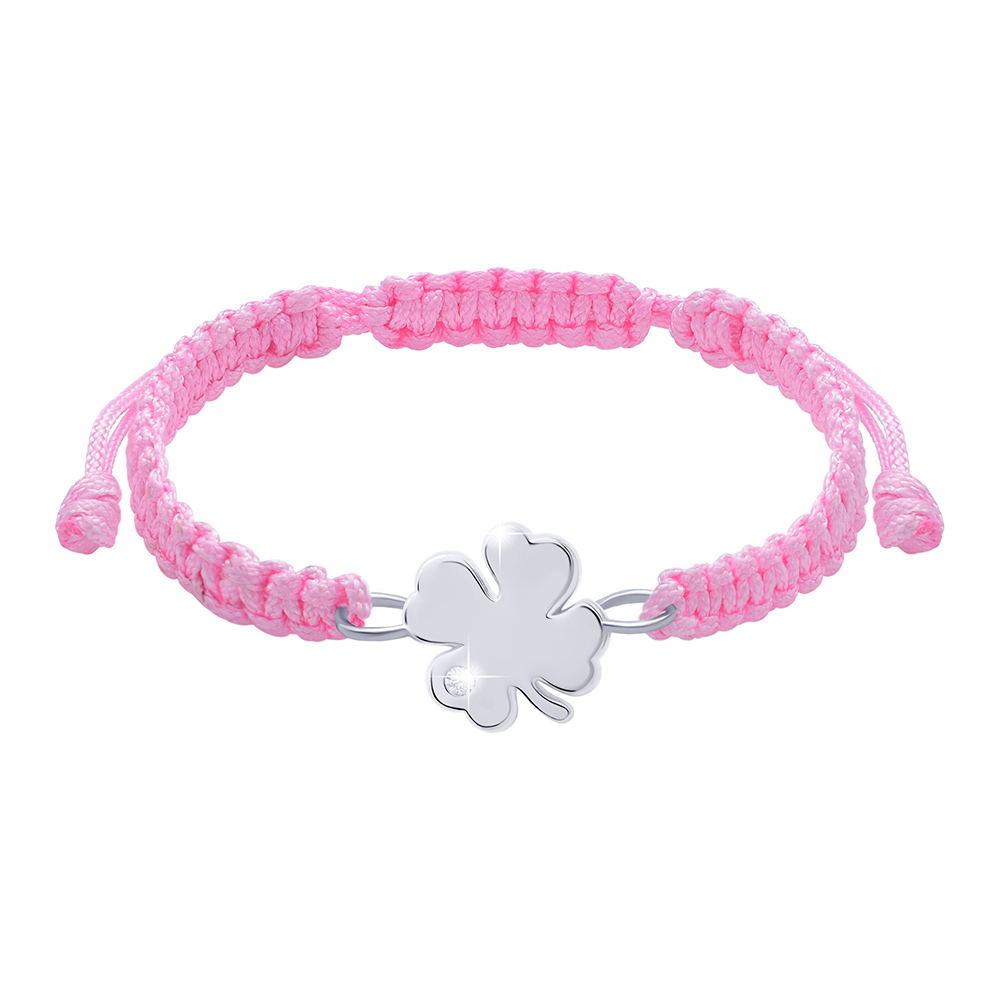 

Браслет плетеный UMa&UMi Четырехлистник большой Swarovski розовый (2278052741051)