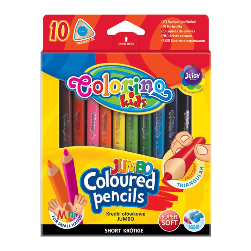 

Олівці Colorino Mini Jumbo 10 кольорів трикутні з чинкою (32964PTR)