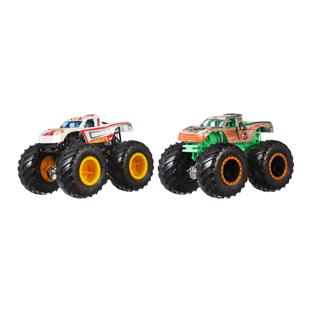 

Набор машинок Hot Wheels Monster trucks Белая и зеленая(FYJ64/GBT71)