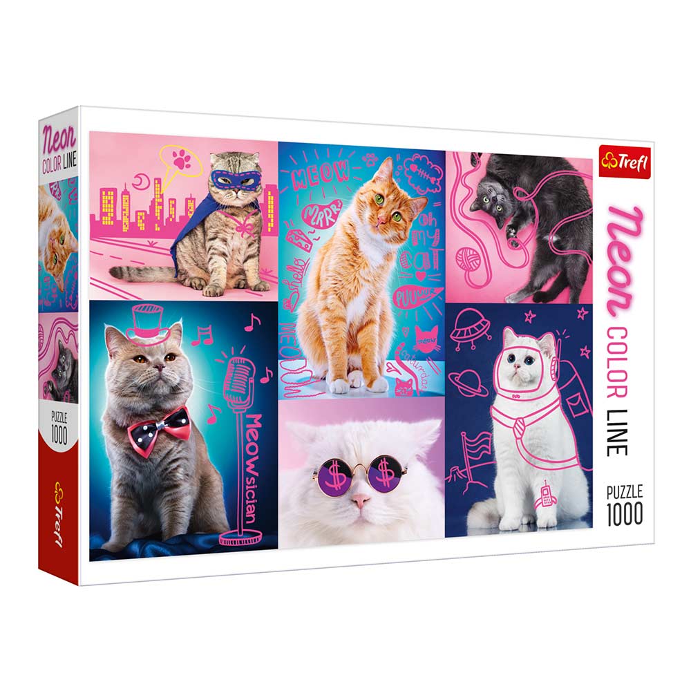

Пазли Trefl Neon color line Супер коти 1000 шт (10581)
