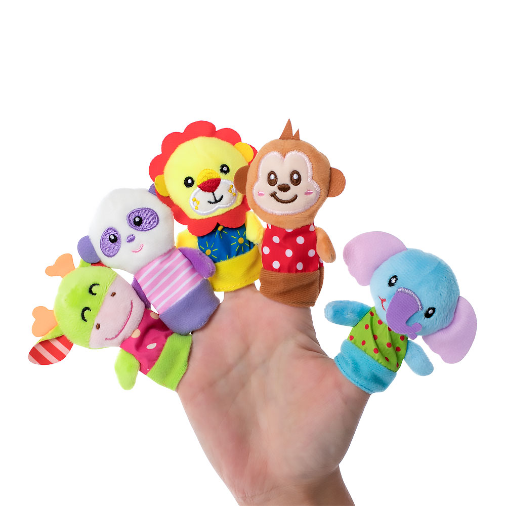 Акція на Набір іграшок Baby team Веселі звірятка на пальці (8715) від Будинок іграшок
