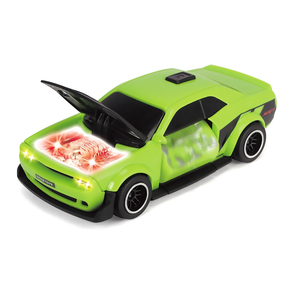 

Машинка Dickie Toys Додж Челенджер 1:32 зелений із ефектами 15 см (3752009-1)