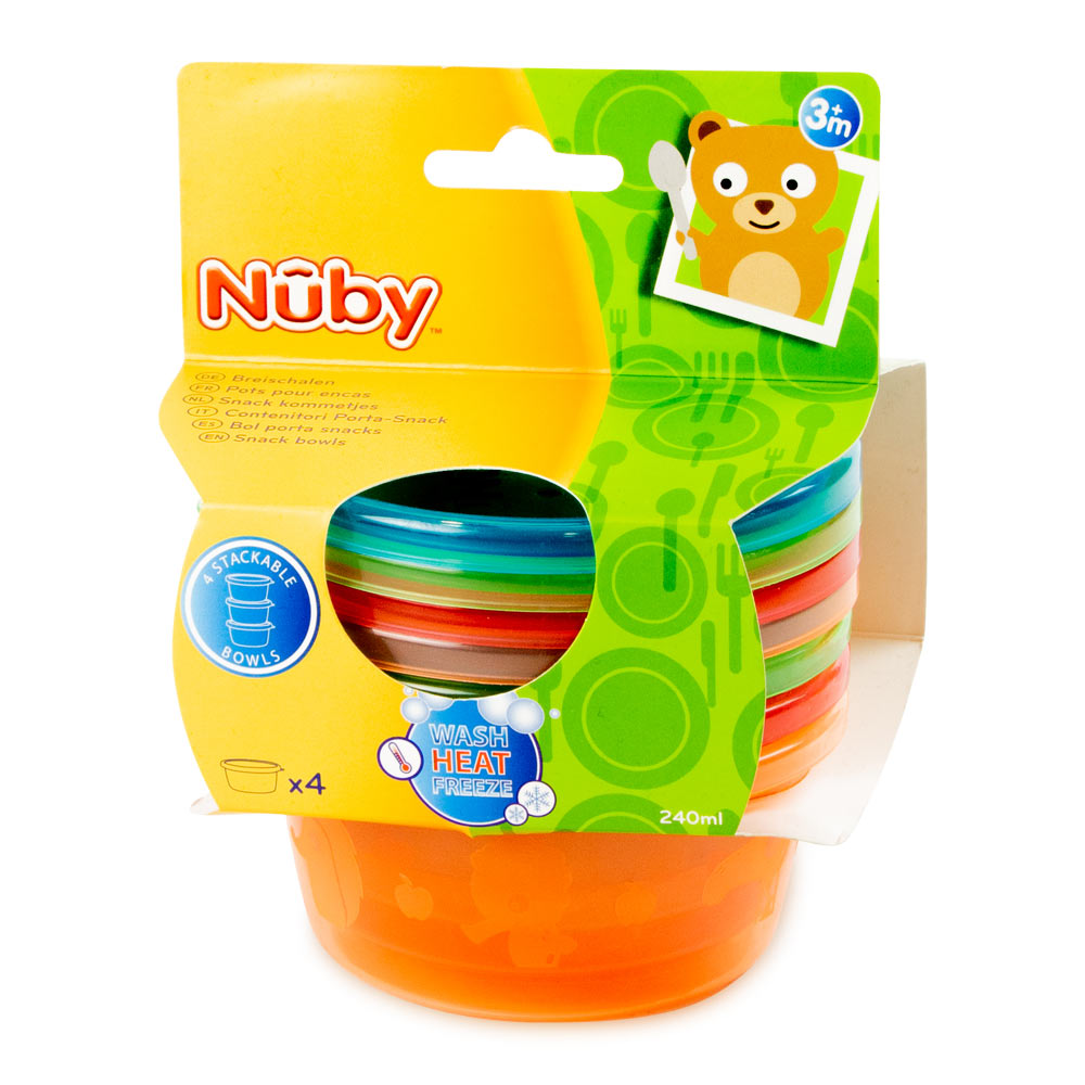 

Набір контейнерів Nuby 4 штуки з кришками 240 мл (NV0506001)