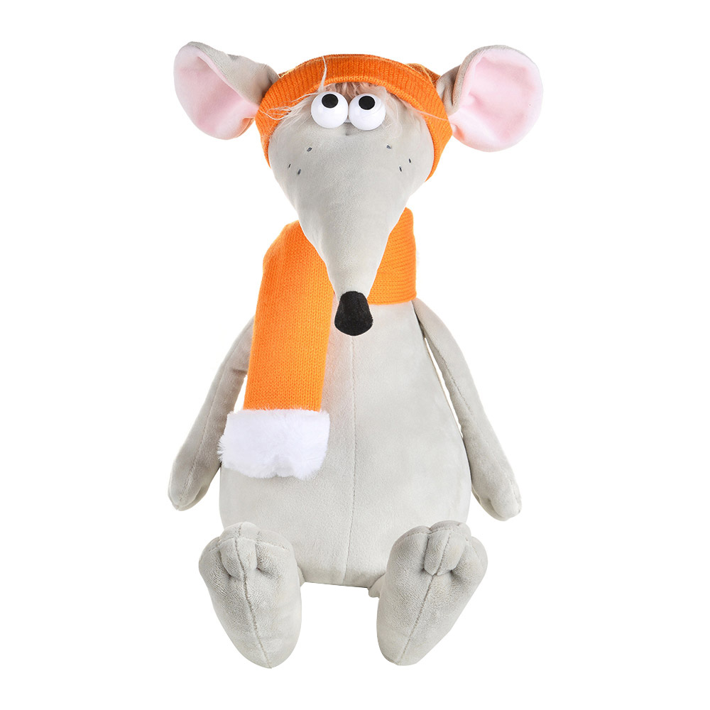 

Мягкая игрушка Maxi toys Мышонок Чииз с оранжевым шарфом и шапочкой 24 см (2024408)