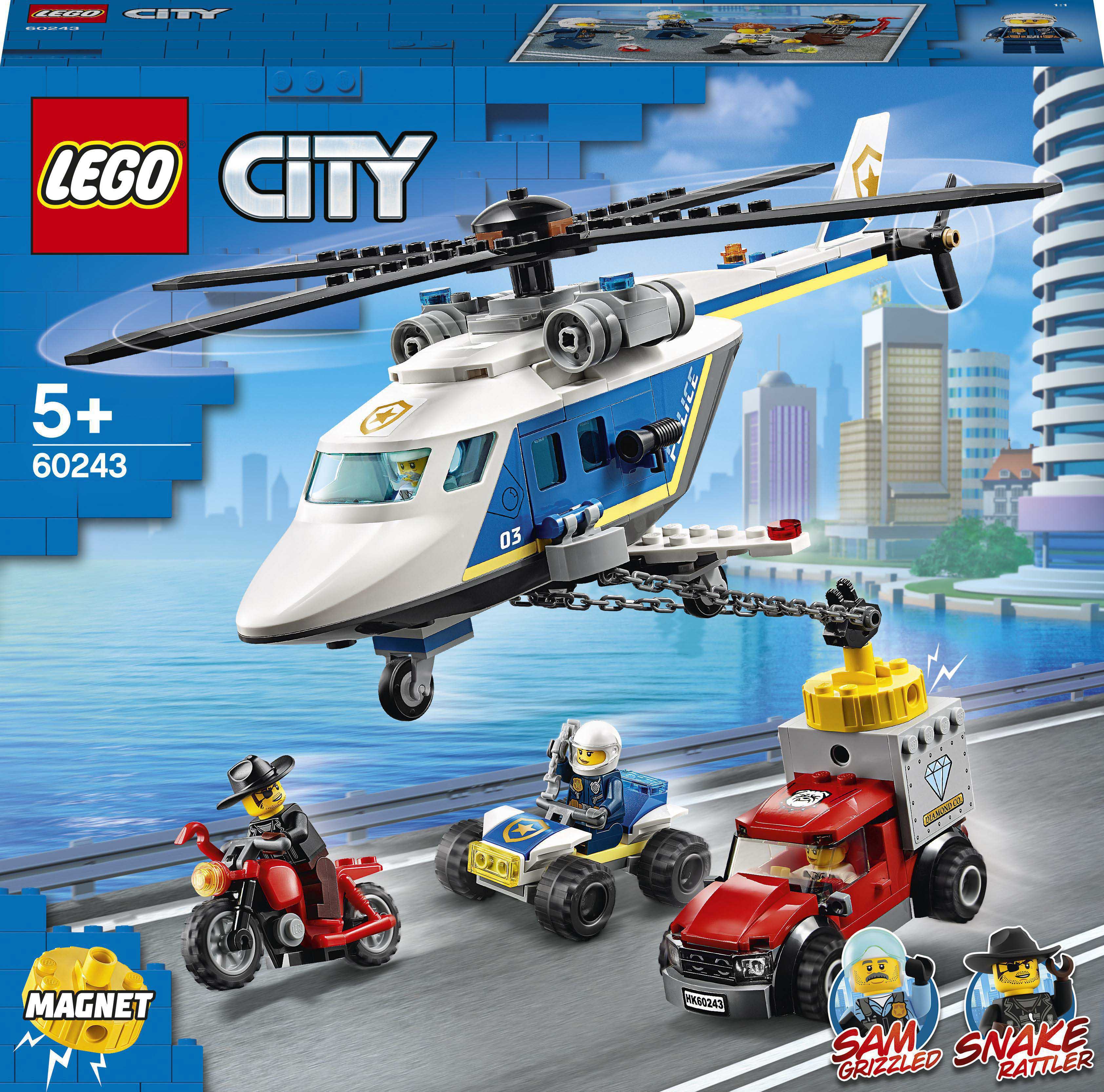 

Конструктор LEGO City Погоня на полицейском вертолете (60243)