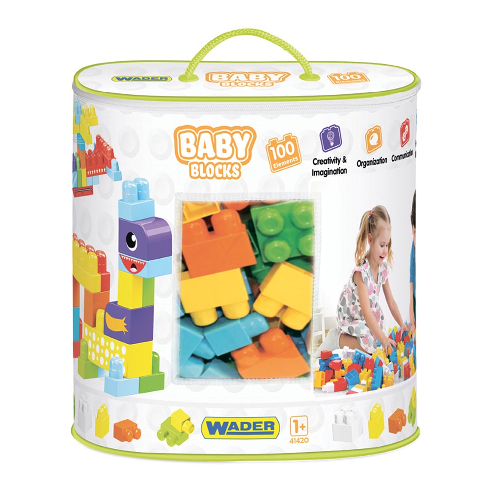 

Конструктор Wader Baby blocks Мои первые кубики 100 элементов (41420)