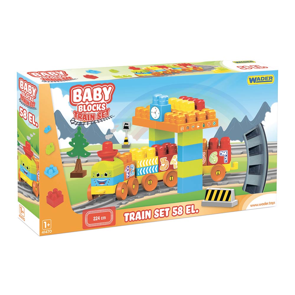 

Конструктор Wader Baby blocks Залізниця 58 елементів 2,24 м (41470)