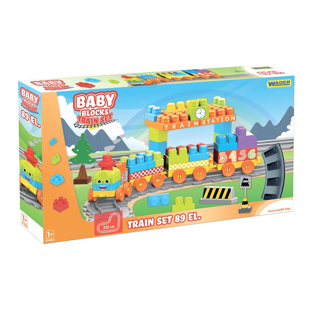 

Конструктор WADER Baby blocks Залізниця 89 елементів 3,35 м (41480)