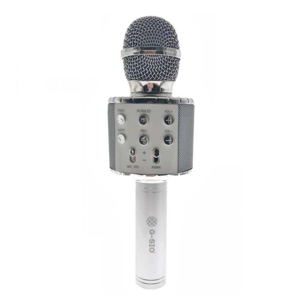 

Мікрофон для караоке G-SIO сріблястий з підсвіткою (UFTMK2LSilver)