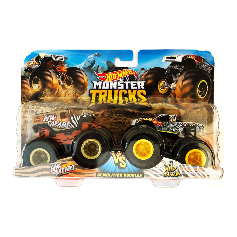 Акція на Набір машинок Hot Wheels Monster trucks Сафарі і Ваілд Стрік 1:64 (FYJ64/GJF64) від Будинок іграшок