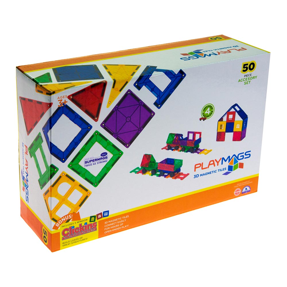 Акция на Конструктор Playmags Магнитный набор 50 элементов (PM153) от Будинок іграшок