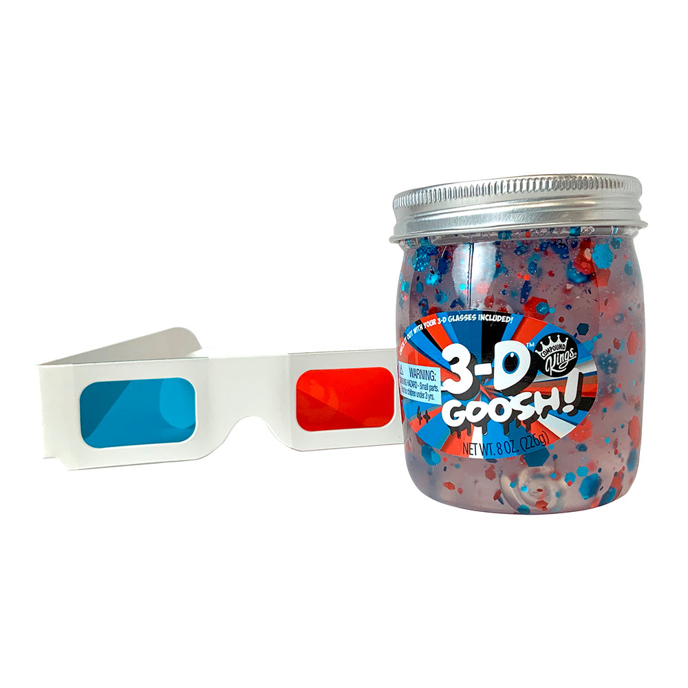

Слайм Compound kings 3D Goosh с очками красно-голубой 226 г (300116-1)