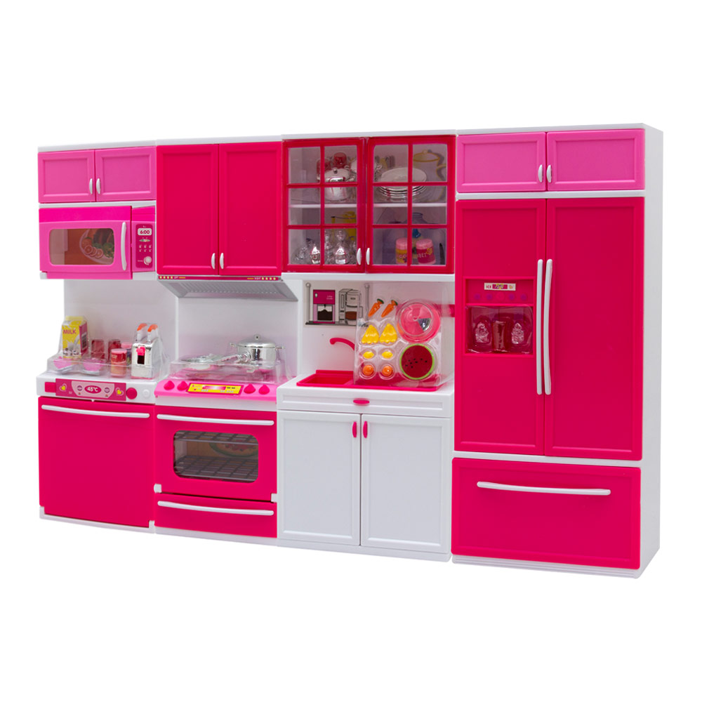 

Кукольная мебель Qun feng toys Современная кухня розовая с эффектами (QF26211PW)