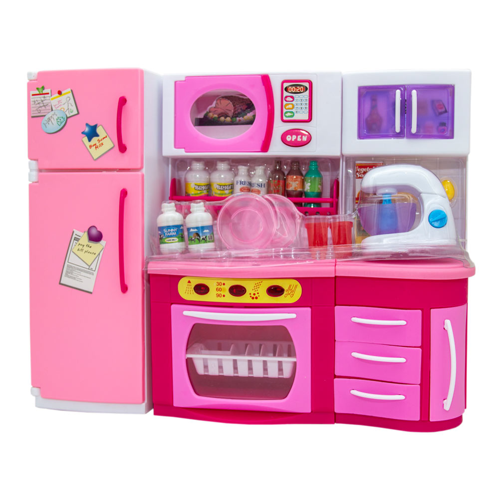 

Кукольная кухня Qun feng toys Милый дом-2 розовая с эффектами (2803S)
