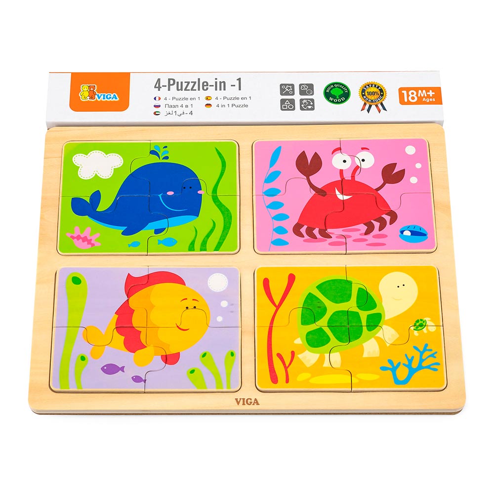 

Пазл Viga Toys Море 4 в 1 (50190)