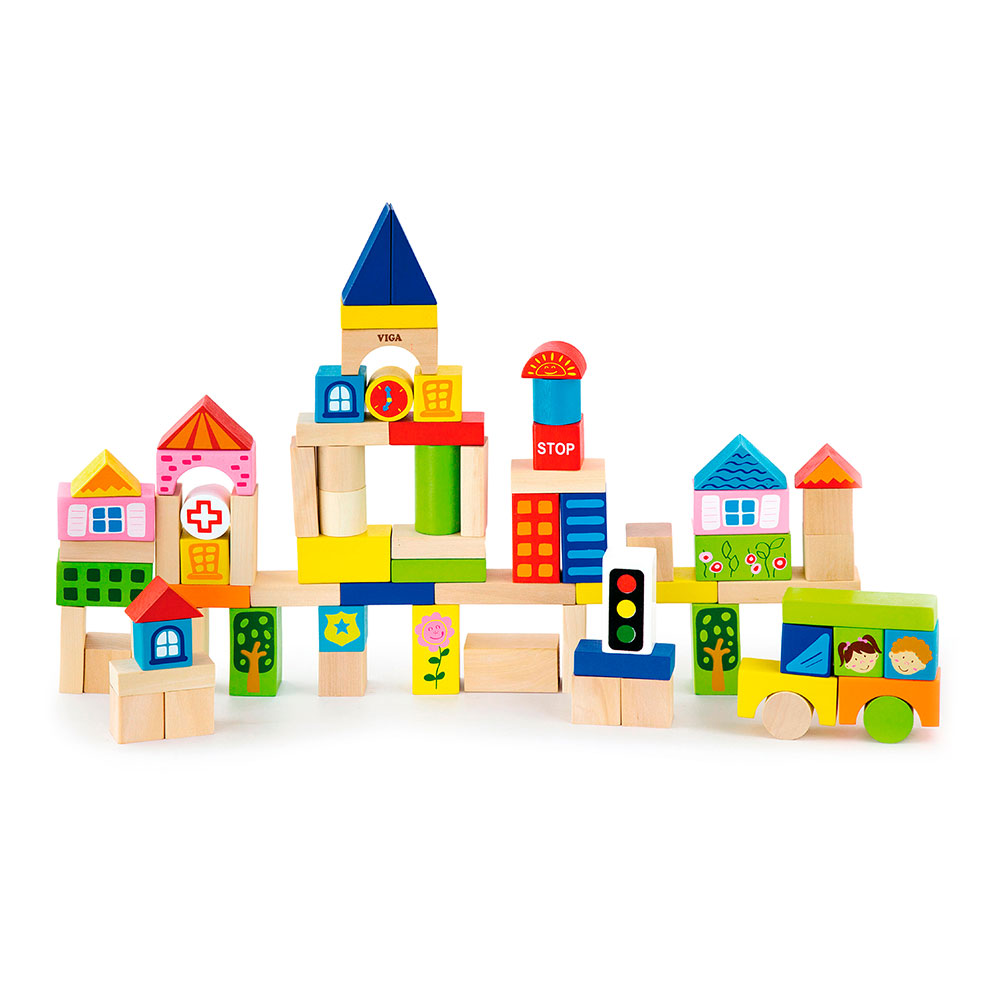 

Кубики Viga Toys Город 75 элементов (50287)