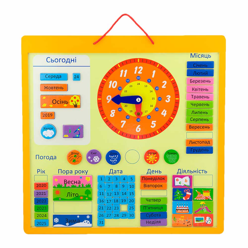

Магнитный календарь Viga Toys на украинском языке (50377U)