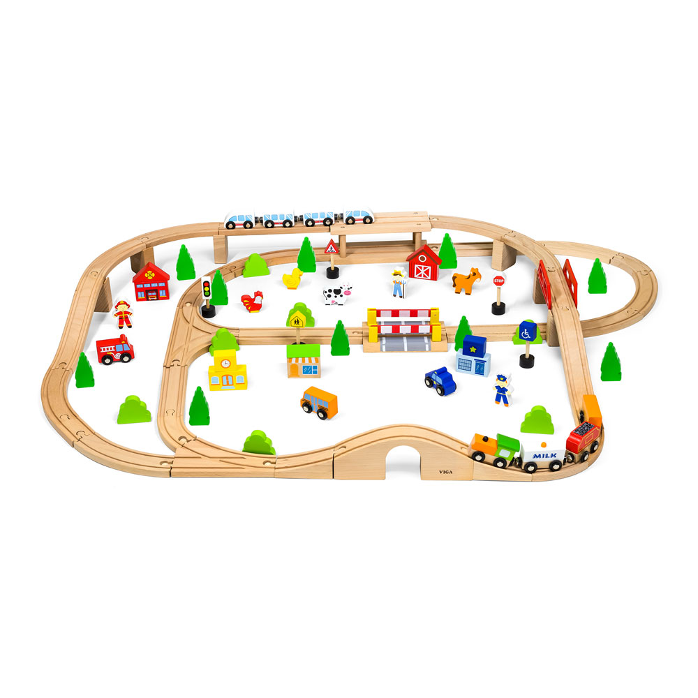 

Игрушка Viga Toys Железная дорога 90 деталей (50998)