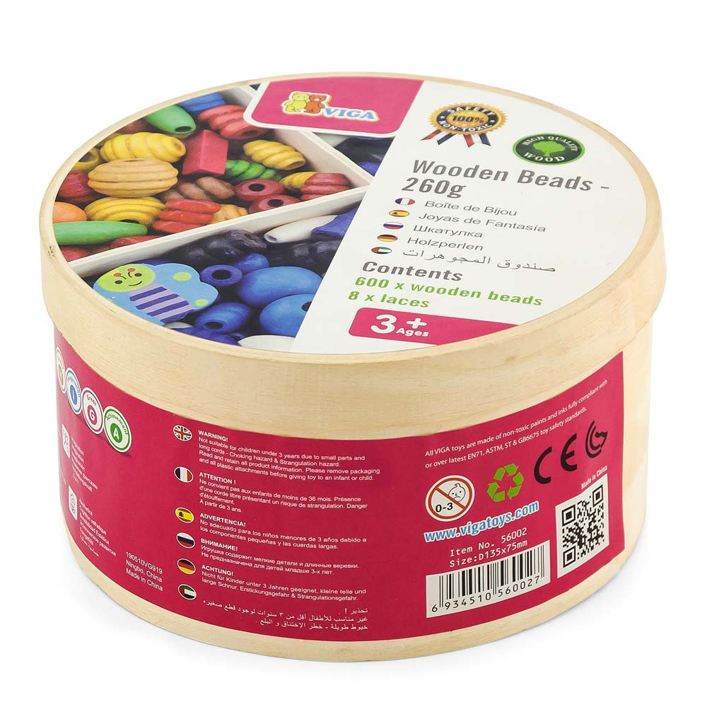 

Игрушка Viga Toys Деревянные бусинки (56002)