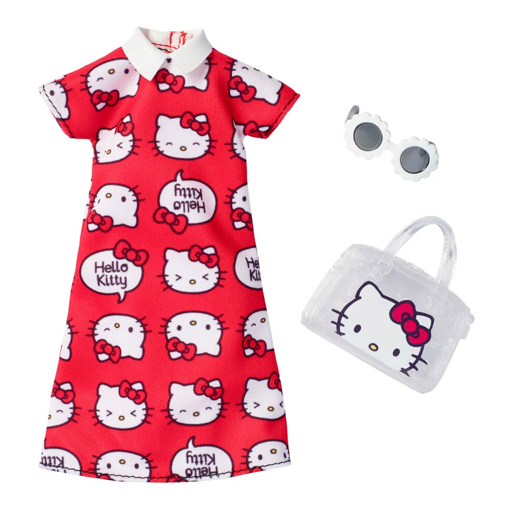 

Одежда Barbie Стильные принты красное платье Hello Kitty (FYW81/FKR67)