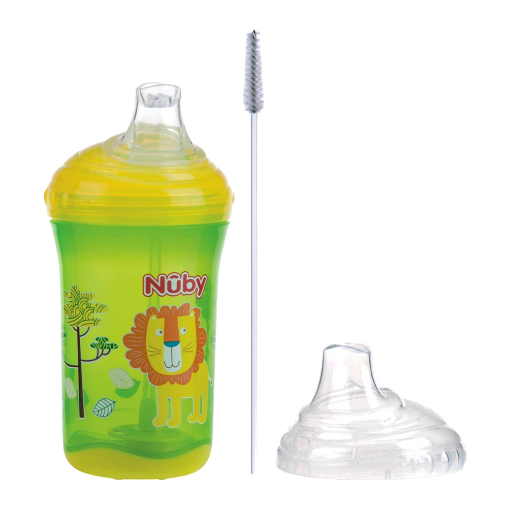 Поильник Nuby Носик-непроливайка силиконовый зеленый 300 мл (10348-3 ...