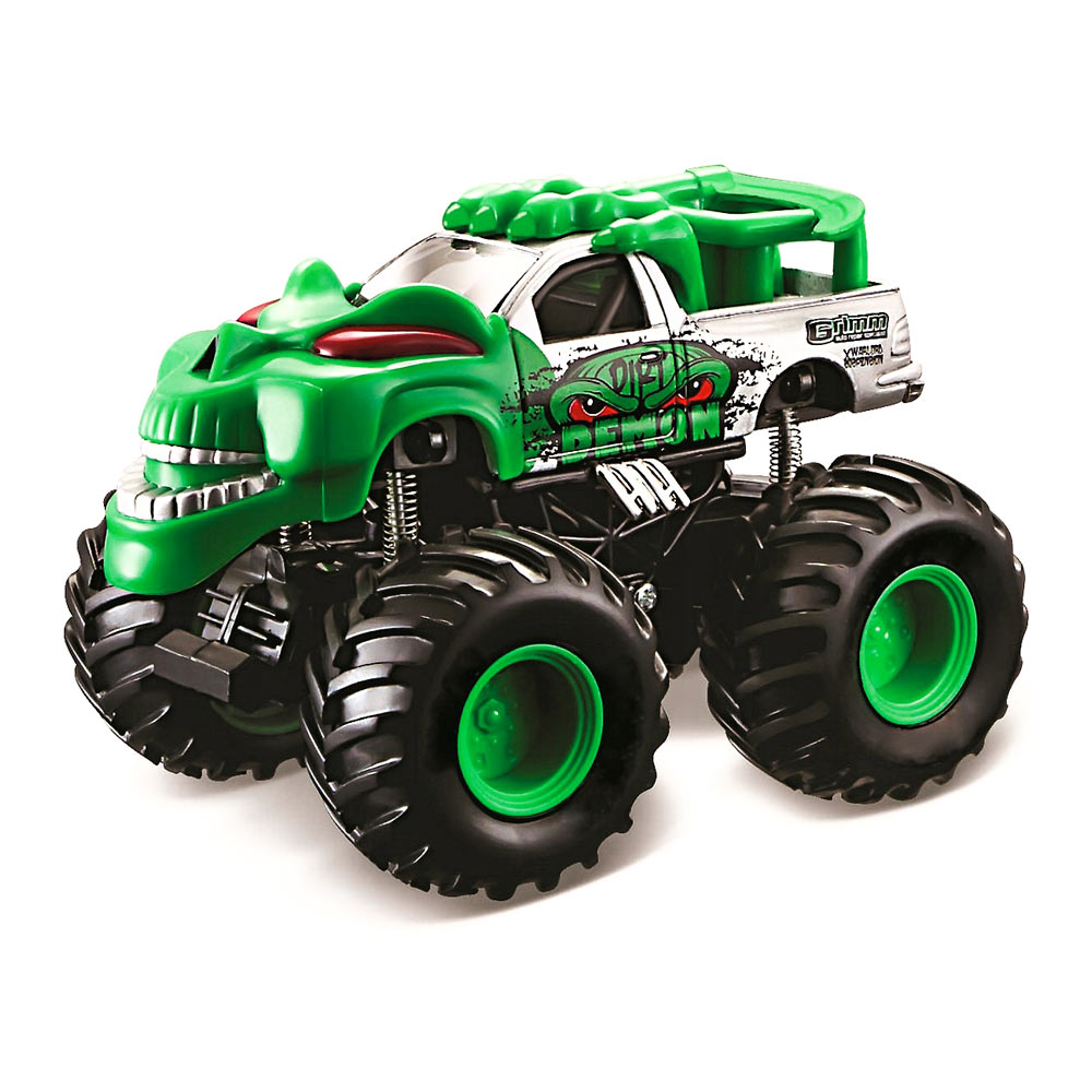 

Машинка Maisto Fresh Metal Дорожні монстри Dirt Demon інерційна зелена 12,5 см (21144/21144-10)