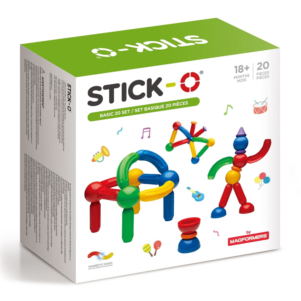Акція на Магнитный конструктор Stick-O Базовый набор 20 элементов (901002) від Будинок іграшок