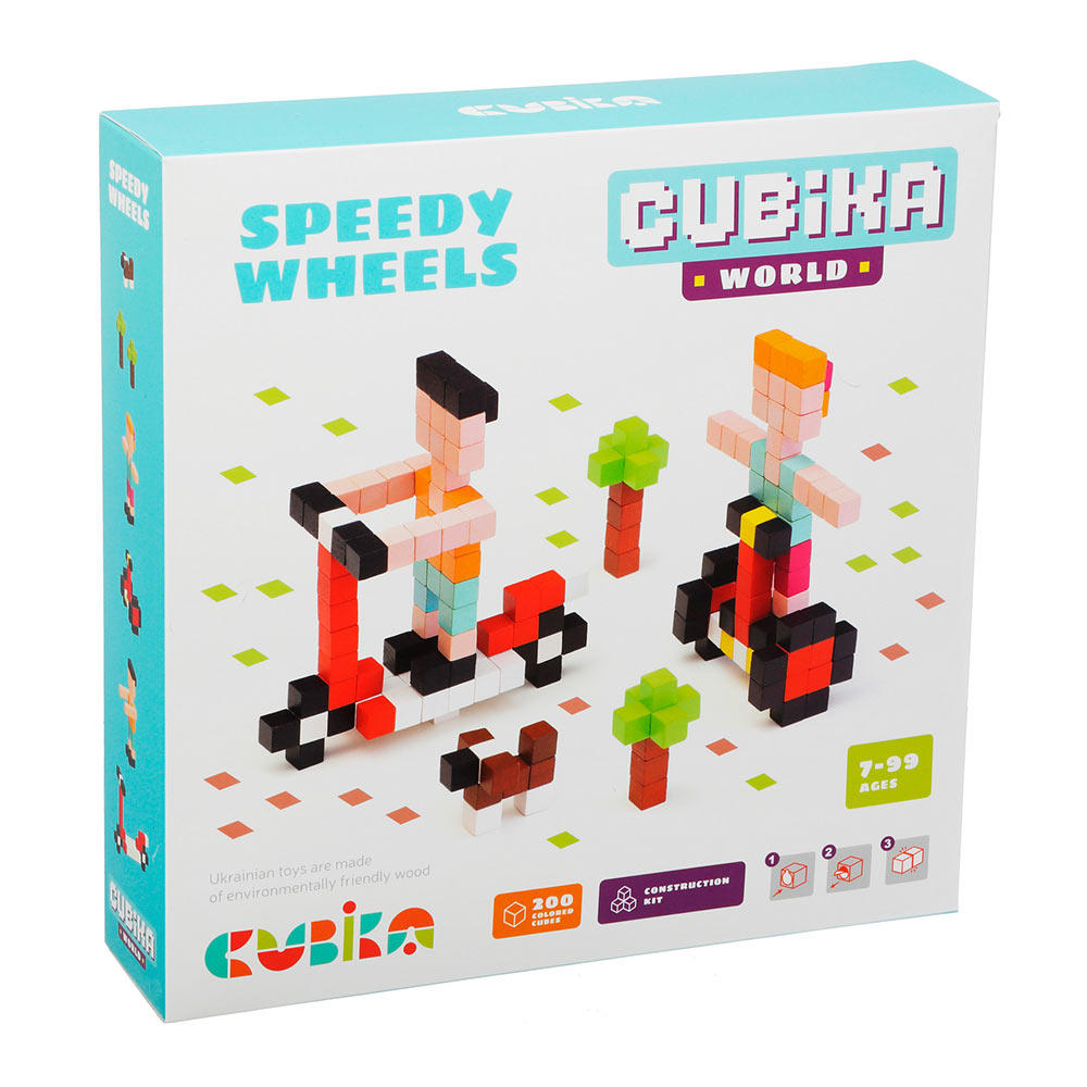 

Деревянный конструктор Cubika World Быстрые колеса 200 элементов (15290)