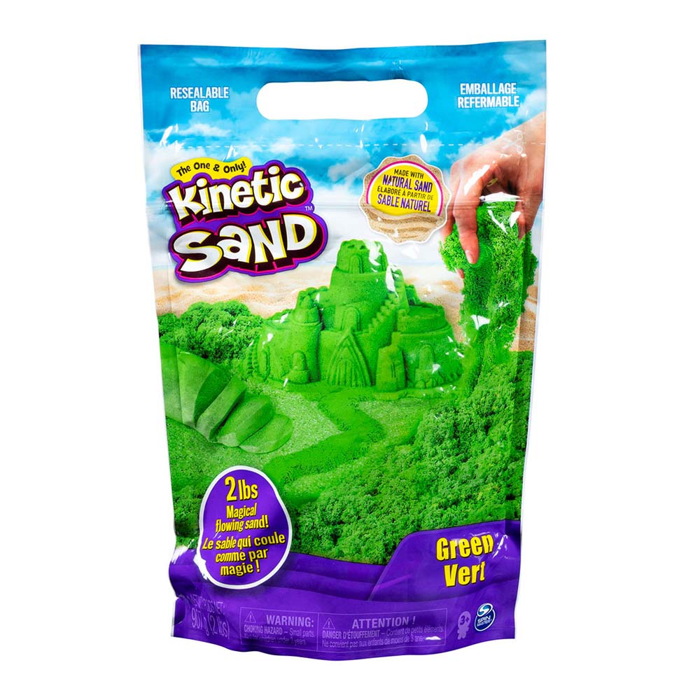 Акція на Кінетичний пісок Kinetic Sand Colour зелений 907 г (71453G) від Будинок іграшок