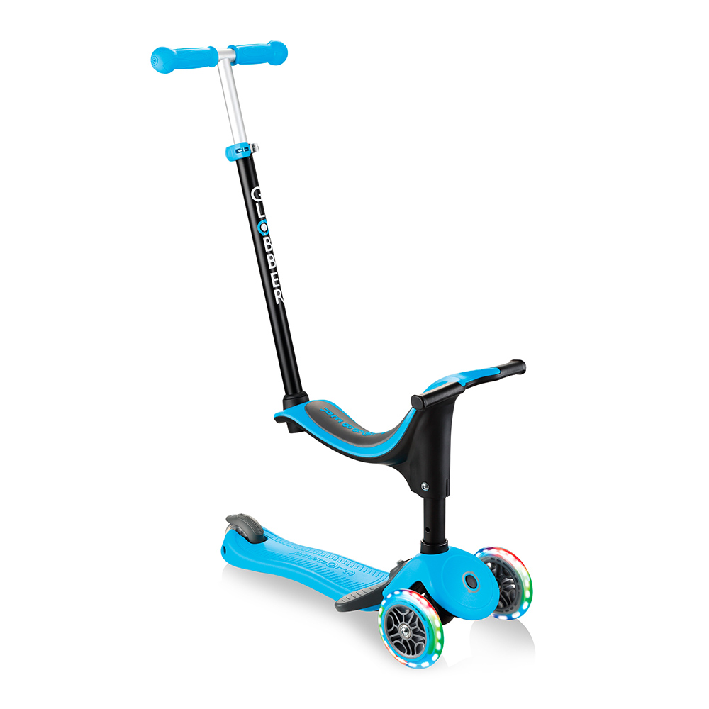 

Самокат Globber Go up sporty plus lights 5 в 1 голубой с подсветкой (642-101)