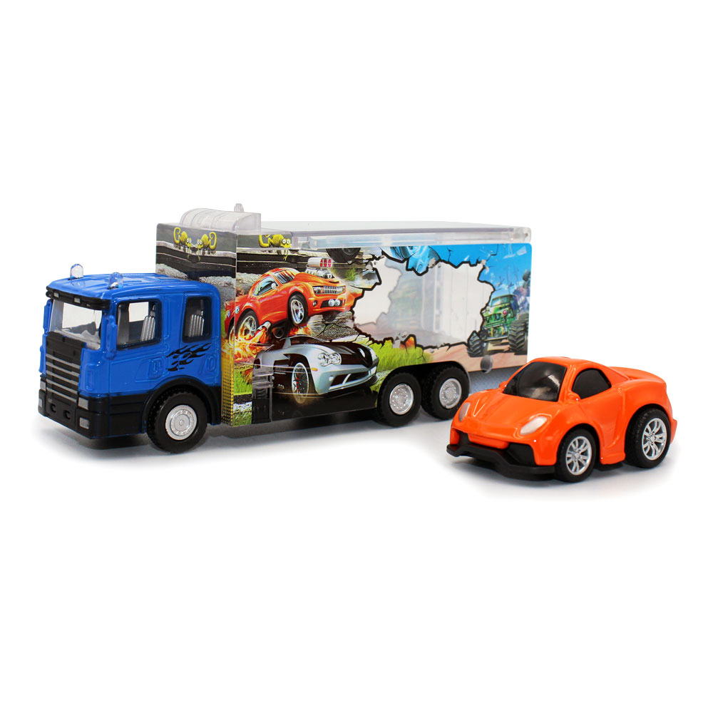 

Автотранспортер Funky Toys Быстрое перевозки 1:60 с оранжевой машинкой (FT61052)