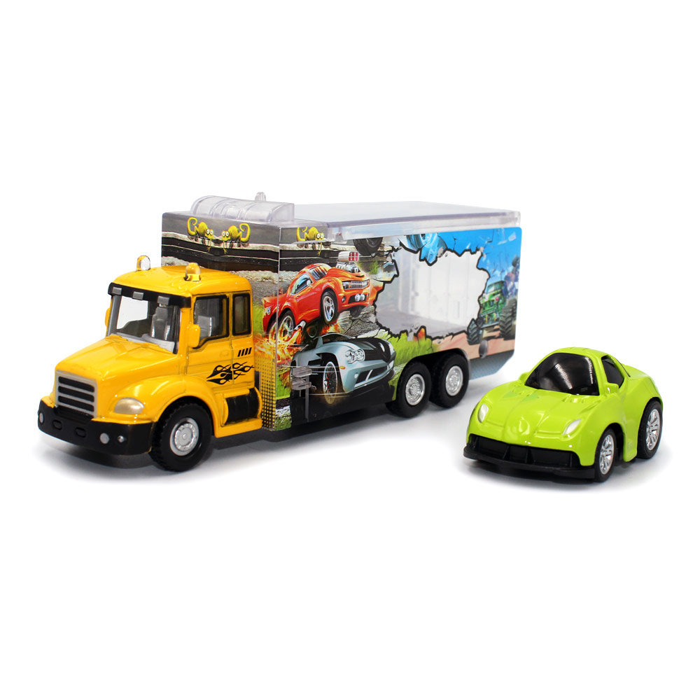 

Автотранспортер Funky Toys Быстрые перевозки 1:60 с зеленой машинкой (FT61055)