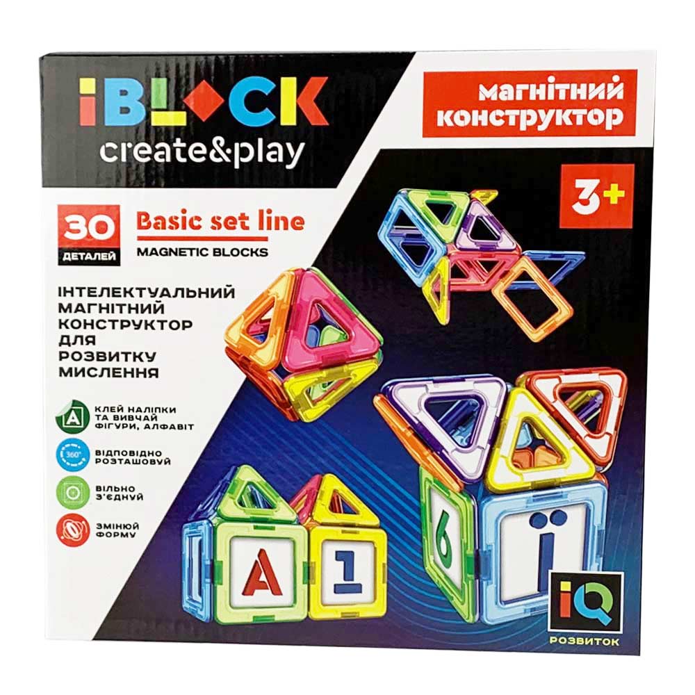 

Магнітний конструктор IBLOCK 30 деталей (PL-920-01)