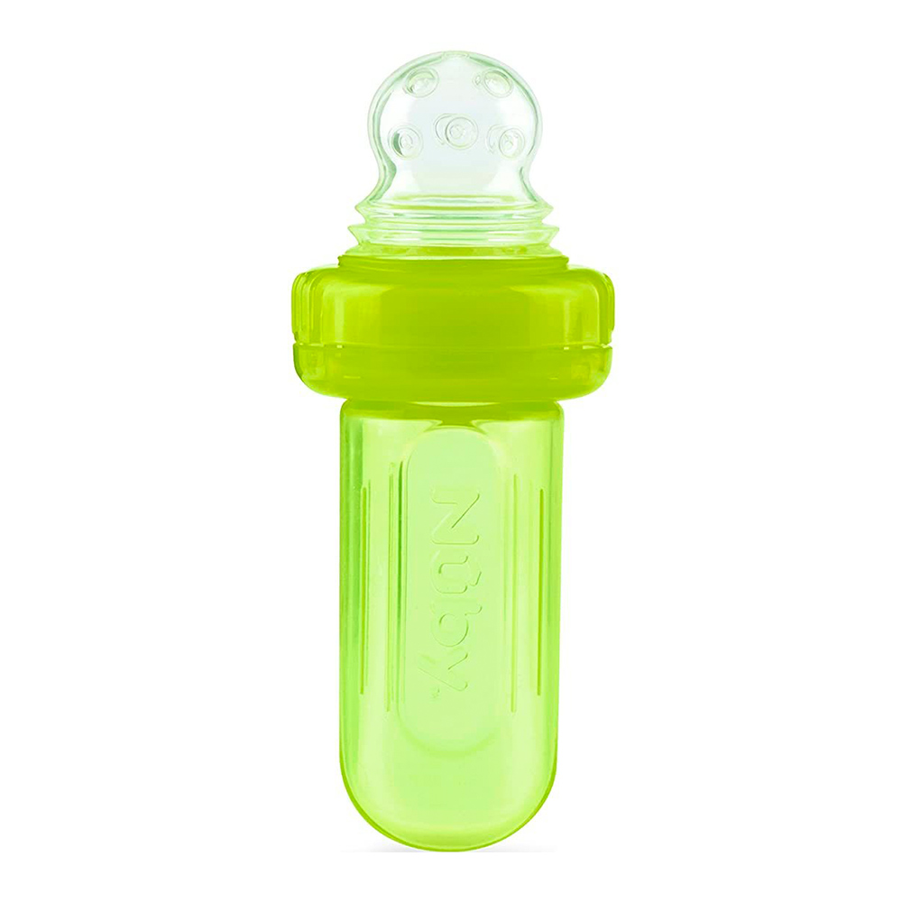 

Силіконовий фідер Nuby Easy Squeezy із захисним ковпачком зелений (5577/5577grn)