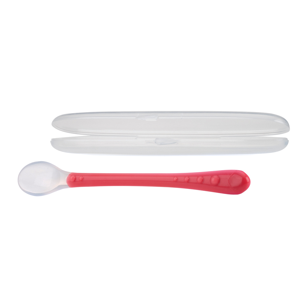 

Силіконова ложка Nuby у футлярі рожева (5556/5556pnk)