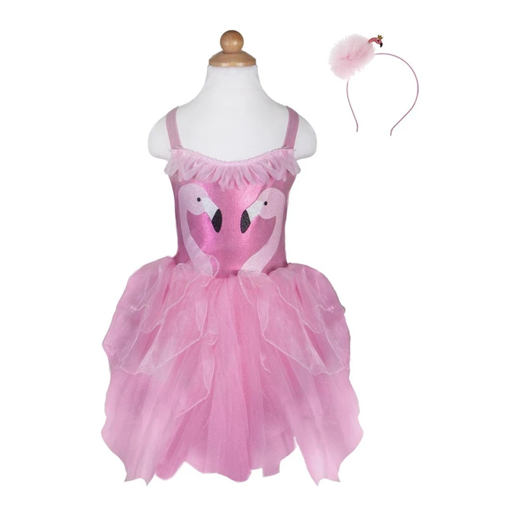 Акція на Набор Great Pretenders Flamingo Платье и обруч для головы на 5-6 лет (34825) від Будинок іграшок