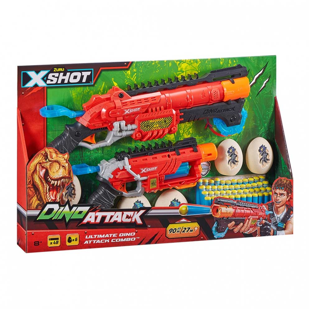 Акція на Набір швидкострільних бластерів X-Shot Dino Combo Pack з аксесуарами та 48 патронами (4859) від Будинок іграшок