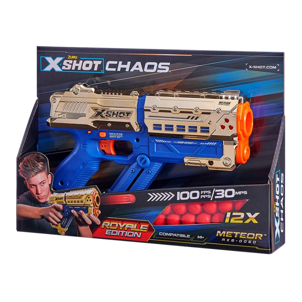

Скорострельный бластер X-Shot Excel Chaos Golden Meteor с 12 шариками (36415Z)
