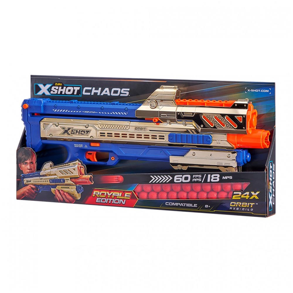 

Швидкострільний бластер X-Shot Excel Chaos Golden Orbit з 24 кульками (36414Z)
